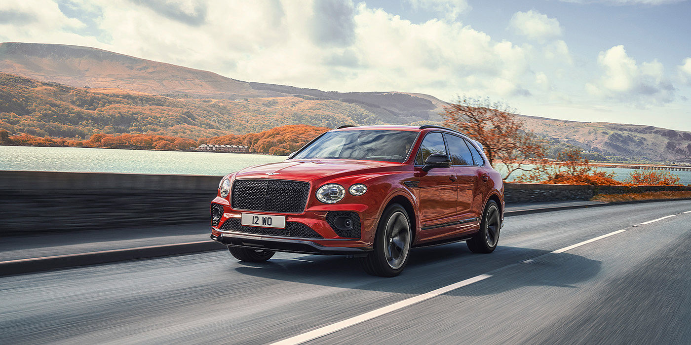 Bentley Johannesburg Bentley Bentayga S SUV in Candy Red paint front 34 dynamic